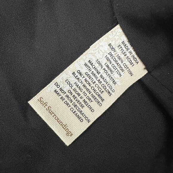 Soft Surroundings Jacket Womens 3X Gray Embroidered Boho Cotton Soutache Kimono - Picture 10 of 13